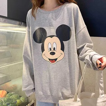 

NiceMix Loose Kawaii Hoodie Women Ladies Casual sweatershirt Cartoon plus size kawaii New Printed Long Sleeve Shirts Female Cute