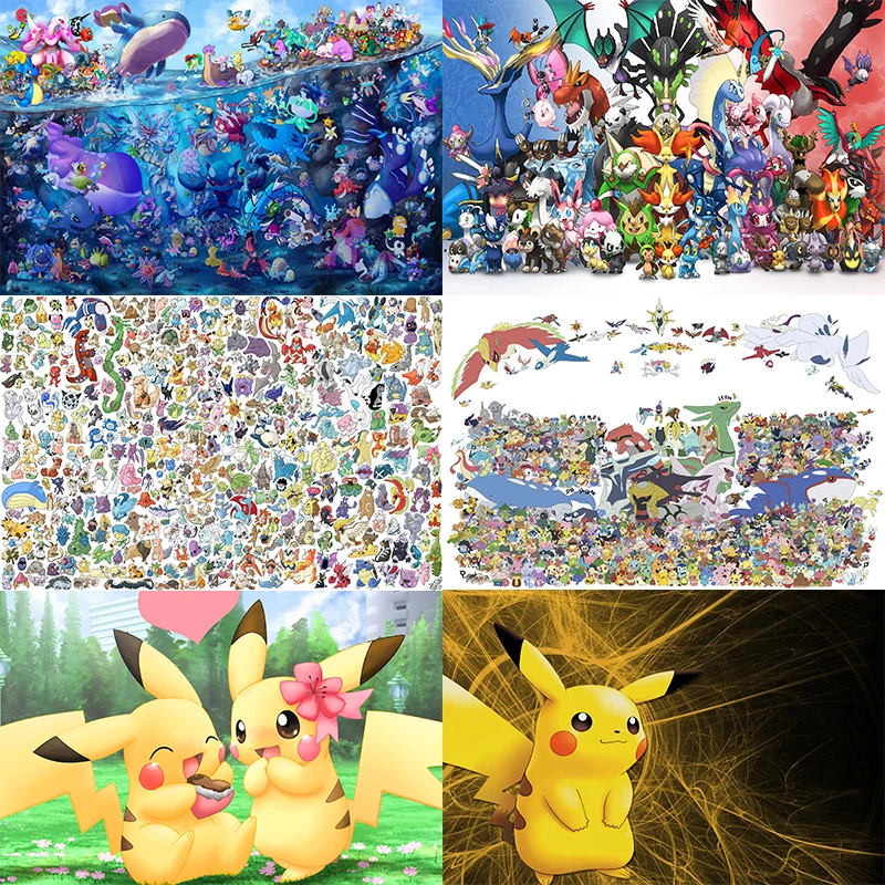 Pikachu Pokemon Puzzle Jigsaw 1000 piece Puzzles Anime Characters JP Kids Toys