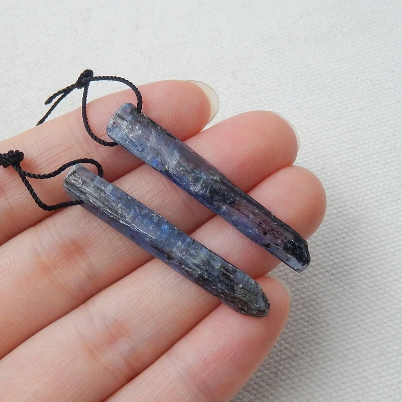 По 1 паре, самородок синий Kyanite драгоценный камень модные серьги из бисера 40x6x4 мм 4,5 г