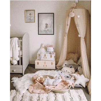 

7 Colors Hanging Kids Baby Bedding Dome Bed Canopy Cotton Mosquito Net Bedcover Curtain Baby Kids Reading Playing Home Decor D30