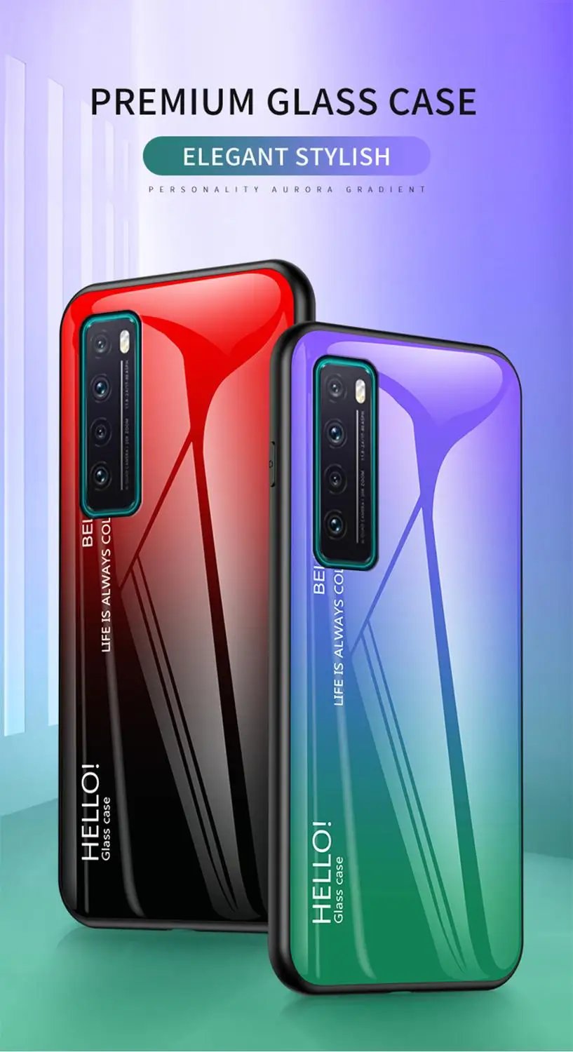 Чехол OUDINI из градиентного стекла для Huawei nova 7|Бамперы| |