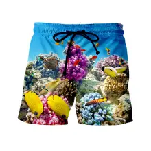 YOJULY подводный мир Коралл 3D принт Купальник Харадзюку шорты летние унисекс Повседневные трусики Пляжные штаны мужские короткие штаны DK28