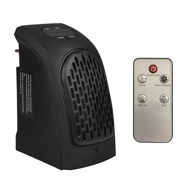 

Portable Mini 400W Fan Heater Electric Wall Warmer with Remote Control