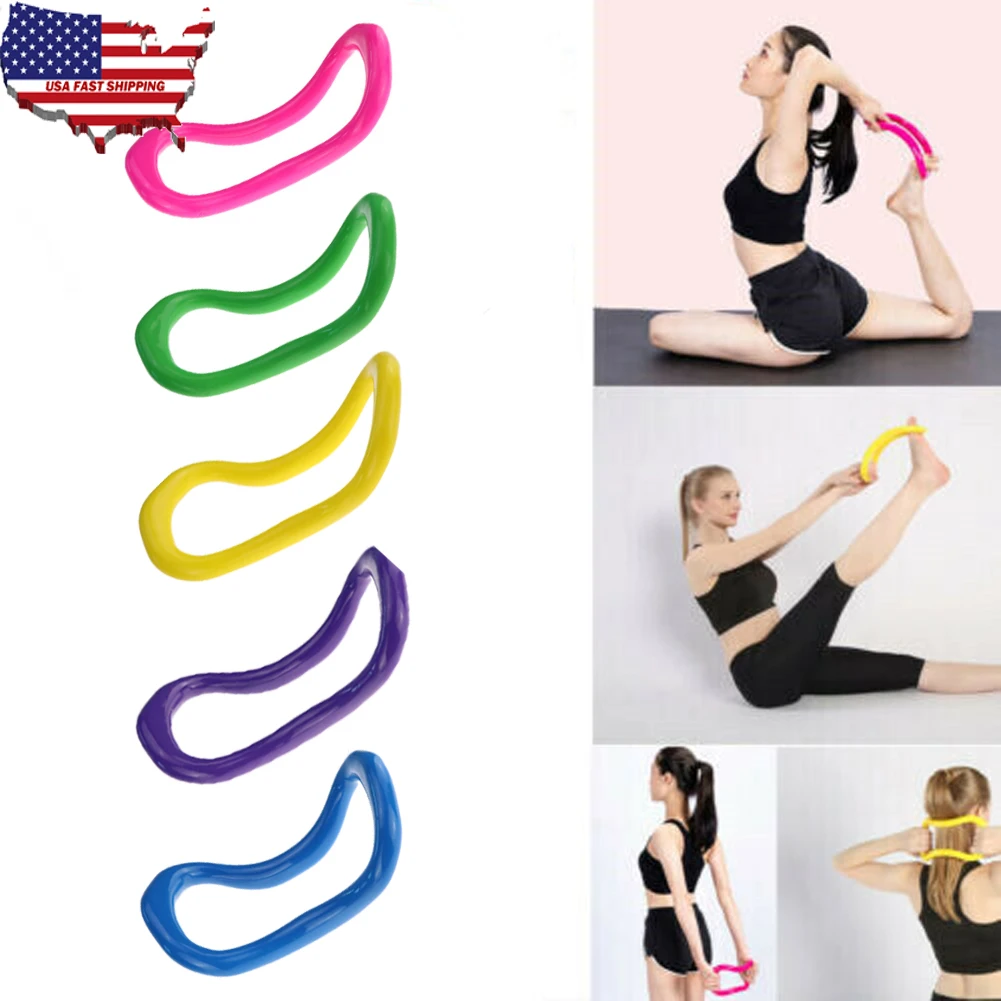 Yoga Circle Stretch Resistance Bodybuilding Pilates Ring Tools Workout Fitness 