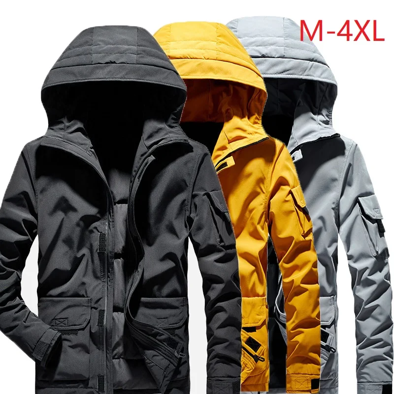 

Men 2021 Winter Casual Warm Thicken Windproof Jacket Parkas Coat Mens New Winter Outwear Hoodies Parkas Zipper Jacket Overcoat4x