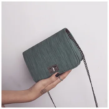 

Wild fashion new women's bag cloth pattern turn lock pouch Korean small square bag simple wild bag