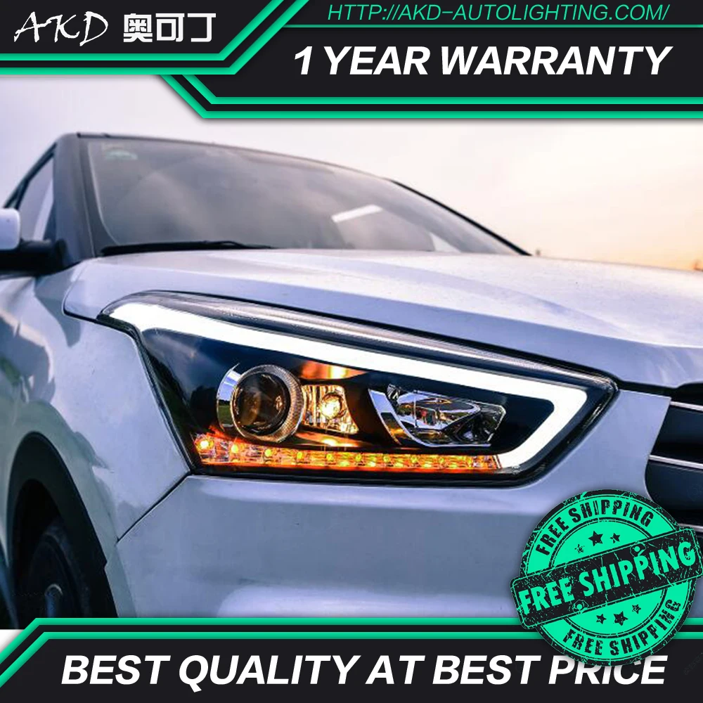 Стайлинг автомобиля фары для Hyundai Creta светодиодный ная фара 2014-2018 IX25 передняя DRL
