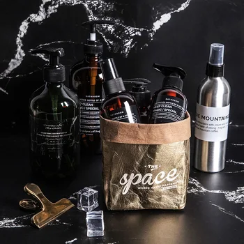 

Multifunction Foldable Bread Fruit Storage Pouch Tote Washable Kraft Paper Storage Bag Flower Plant Pot Living Room Storage