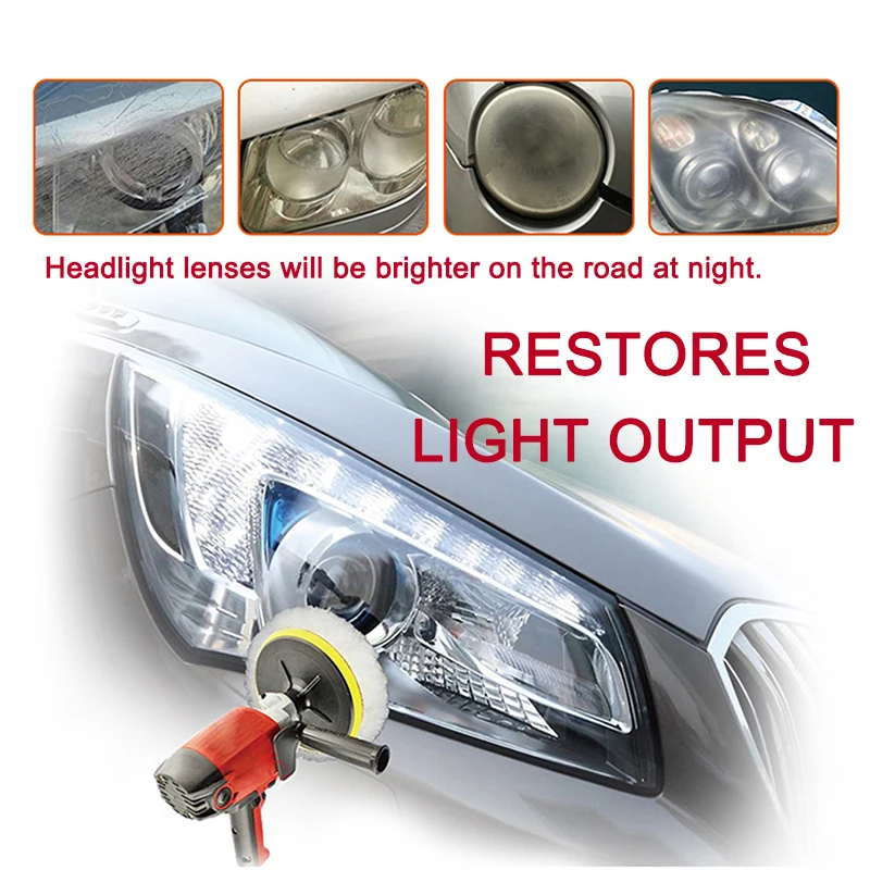 Visbella Car Headlamp repair headlight restoration polishing Renewal agent bright white for Toyota headlight Cleaner Hand Tool
