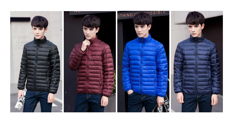 90% portable white duck down winter jacket men ultralight down casual jacket outdoor cold snow coat Parkas pocket