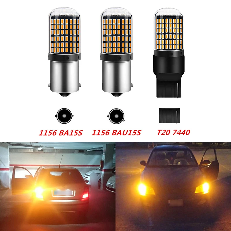 2 шт. 1156 BA15S BAU15S P21W T20 7440 W21W WY21W светодиодные лампы для автомобильных указателей