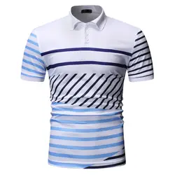 Летние новые стильные поперечные границы Специально для внешней торговли AliExpress EBay Мужская Повседневная модная разноцветная рубашка-поло