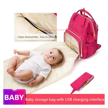 

Light USB Large Capacity Waterproof Nappy Bag Kid Mummy Maternity Travel Backpack Nursing Handbag Baby Diaper Mommy Stroller Bag