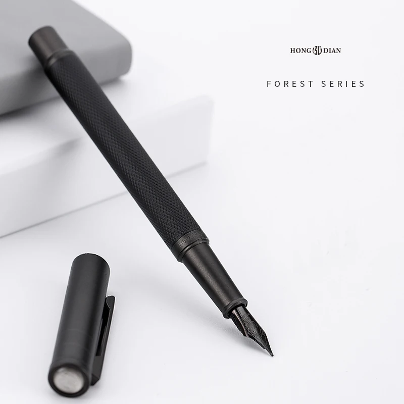 Новая перьевая ручка с роскошным набором 0,5 мм черная F перьевая ручка конвертер стальные чернильные ручки простая деловая авторучка пишущие ручки
