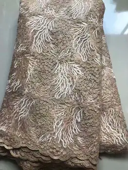 

high quality gold french mesh fabric stones fashions nigerian swiss lace fabrics for dress FYIN-1120