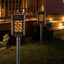 Солнечная садовая лампа с пламенем 96 Светодиодный s фонарь светильник IP65 наружный Точечный светильник s ландшафтное украшение светодиодный светильник для садовых дорожек