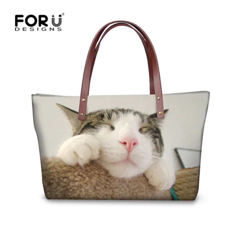 FORUDESIGNS/Женские сумки в стиле Харадзюку, женские сумки с 3D милым котом, сумки через плечо для дам, женские сумки-тоут, Bolsos Feminina - Цвет: H4575AL