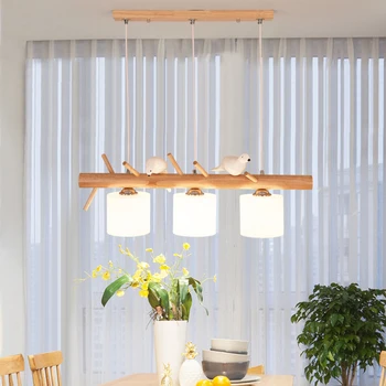 

WOODSMAN Decorative 2020 Chandelier Dining Room Living Room Children's Room Bar E27 2/3 Bird Chandelier Wooden Led Chandelier