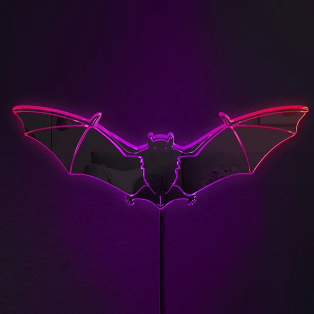 Gothic Halloween bats black on light purple striped wall Velvet