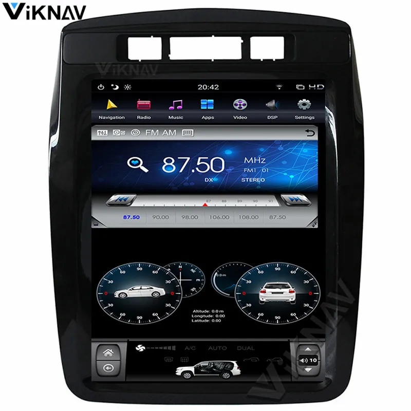 

car GPS navigator Tesla style for-Volkswagen VW-Touareg 2010-2017 radio android system multimedia player stereo FM 10.4 inch