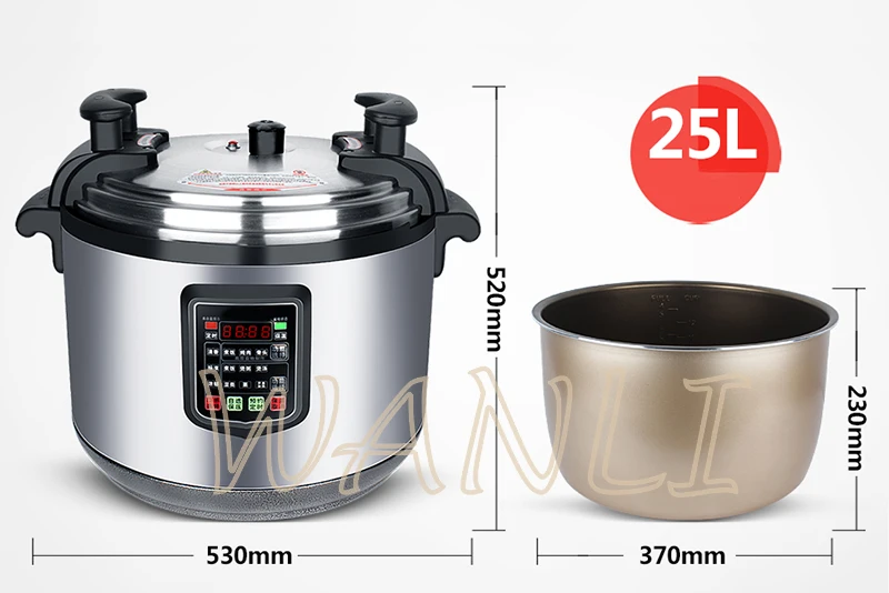 25L Commercial electric pressure cooker large capacity mechanical double bile oversized 17L/21L/ 25L high pressure rice cooker