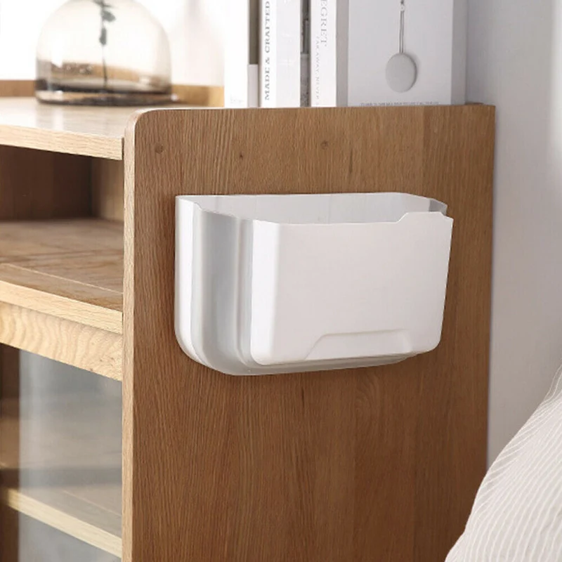 Hot Folding Hanging Trash Can Garbage Waste Bin Wall Mounted Kitchen Cabinet Holder D6