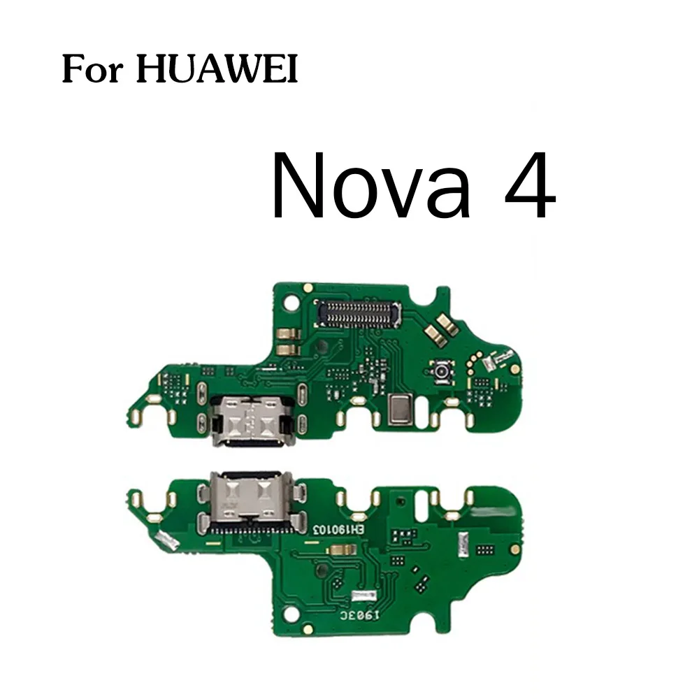 Nova 4 Золотой-R разъем порта зарядки части платы гибкий кабель с микрофоном Микрофон для HuaWei Nova 5i 4e 4 3 3i 3e 2 2S 2i Plus Lite - Цвет: Nova 4