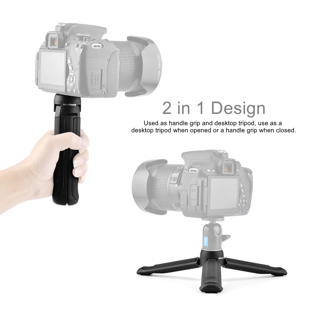 Poignée Trépied 2 en 1 pour Appareil Photo, Caméra, Gimbal - Support Table Compact