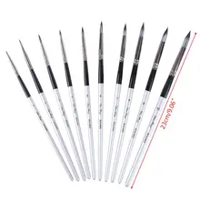 10 шт. нейлоновая кисть для рисования волос, Набор круглых кончиков, набор инструментов с длинной ручкой, поставка J6PA