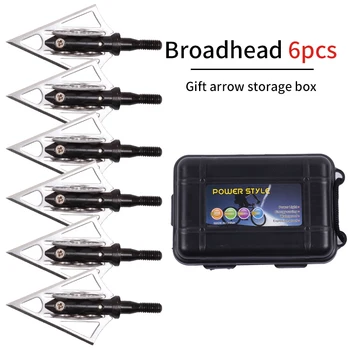 

Shooting Archery broadheads 6pcs Broadhead with Arrow box Outdoor 100Grain Arrow Tip Arrow and Bow Hunting