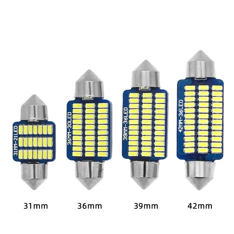 

10PCs Car C5W Canbus 31/36/39/41MM 3014 21/30/36 Led Error Free Interior Reading Light Clearance Bulbs Auto Plate Lamp White 12V