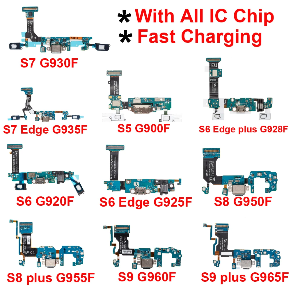 Зарядный порт Flex для Samsung S5 S6 S7Edge S8 S9 PLUS G920F G925F G928F G930F G935F G950F G955F G960F USB Запасная