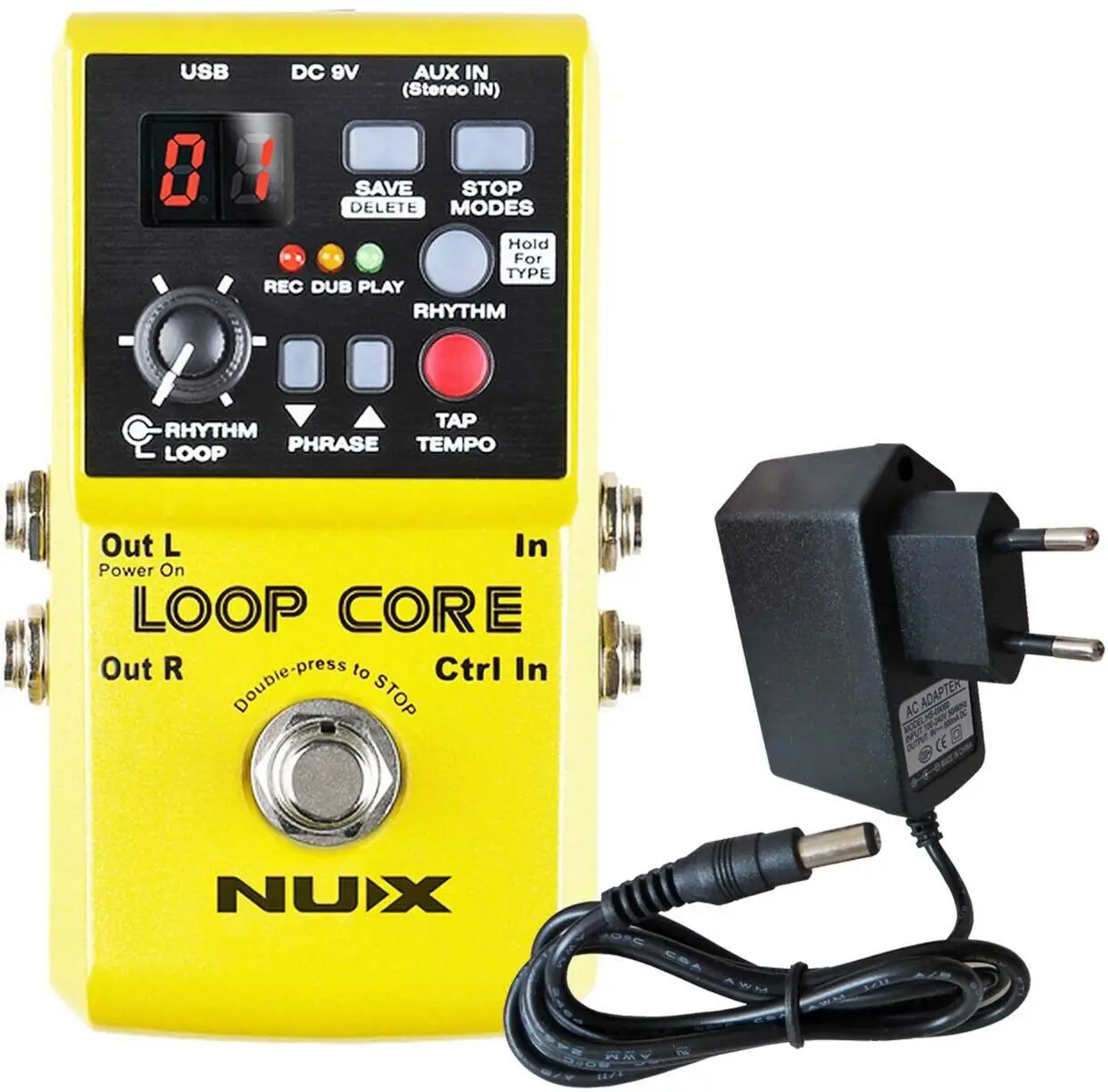 

Nux Loop Core Effects Unit Guitar Looper Pedal + Keepdrum Power Supply