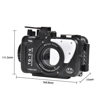 

100m/325ft Waterproof Camera Case For Olympus TG6 TG5 Aluminum alloy Diving Camera Protective Cover 1pc