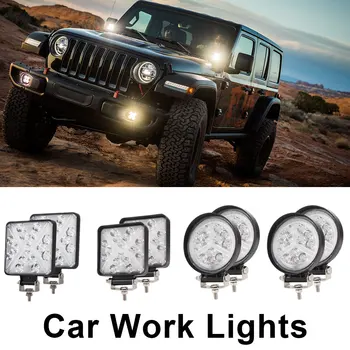 

4inch 168W LED Square Work Light White Amber Spot Flood Light Bar for Truck SUV Boat Off Road