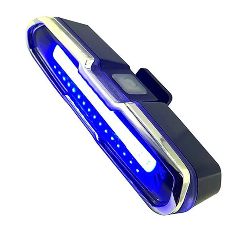 

LED Bike Tail Light Red & Blue USB Rechargeable Waterproof Super Bright Multipurpose Emergency Light