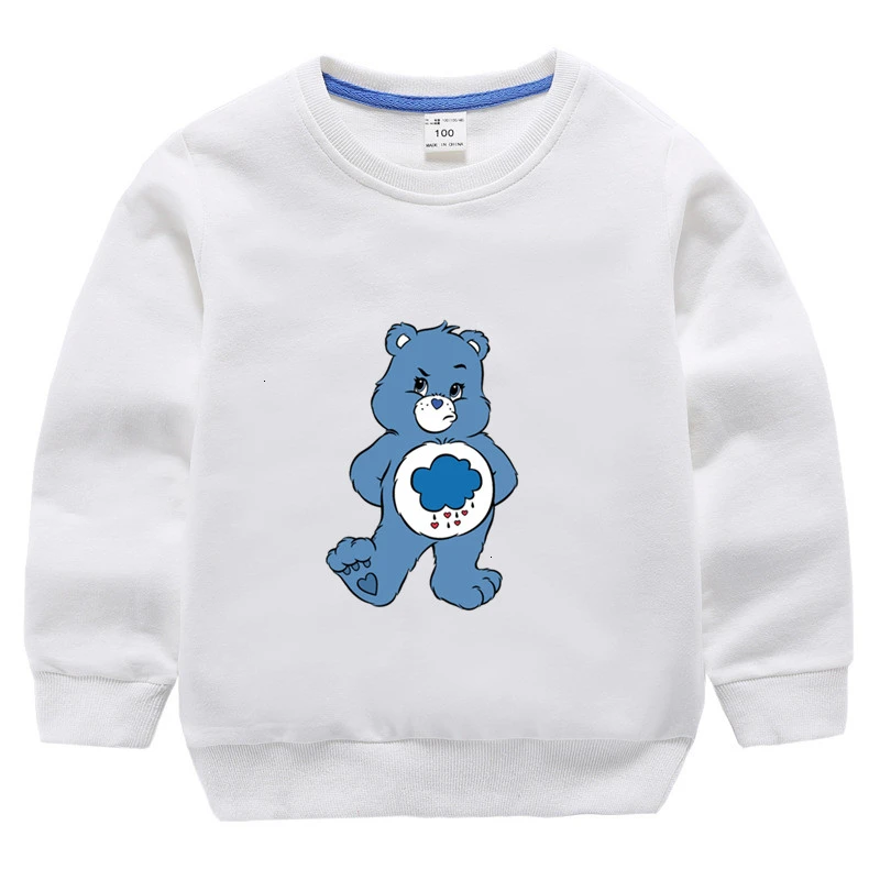 Одежда для мальчиков и девочек Care Bears забавные скрещивающиеся цвет детское модное осеннее топы с круглым вырезом; футболки с изображением мультипликационных персонажей для детей футболка детская толстовка
