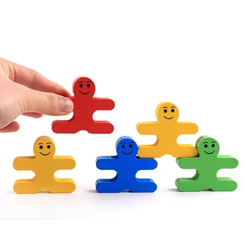 

16pcs/set New Baby Toys Educational Balance Villain Blocks Toy Cartoon Colorful Balancing Blocks Wooden Toys For Children