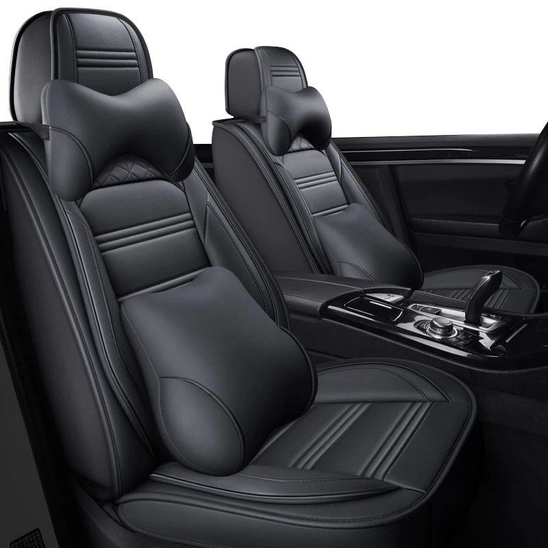 ZHOUSHENGLEE leather Universal Car Seat Covers For Honda All Models Civic Fit Accord CRV XRV