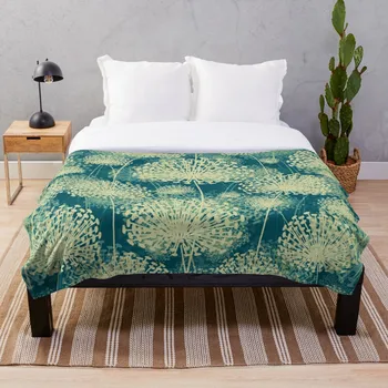 

Soft Blanket for Bed Sherpa Flannel Fleece Blanket Home Travel Sofa Soft Throw Blanket Dandelions Vintage Blue