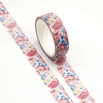 

Wholesale 10pcs/lot Decorative Watercolor Flower Washi Tapes DIY Scrapbooking Planner Adhesive Masking Tapes Kawaii Stationery