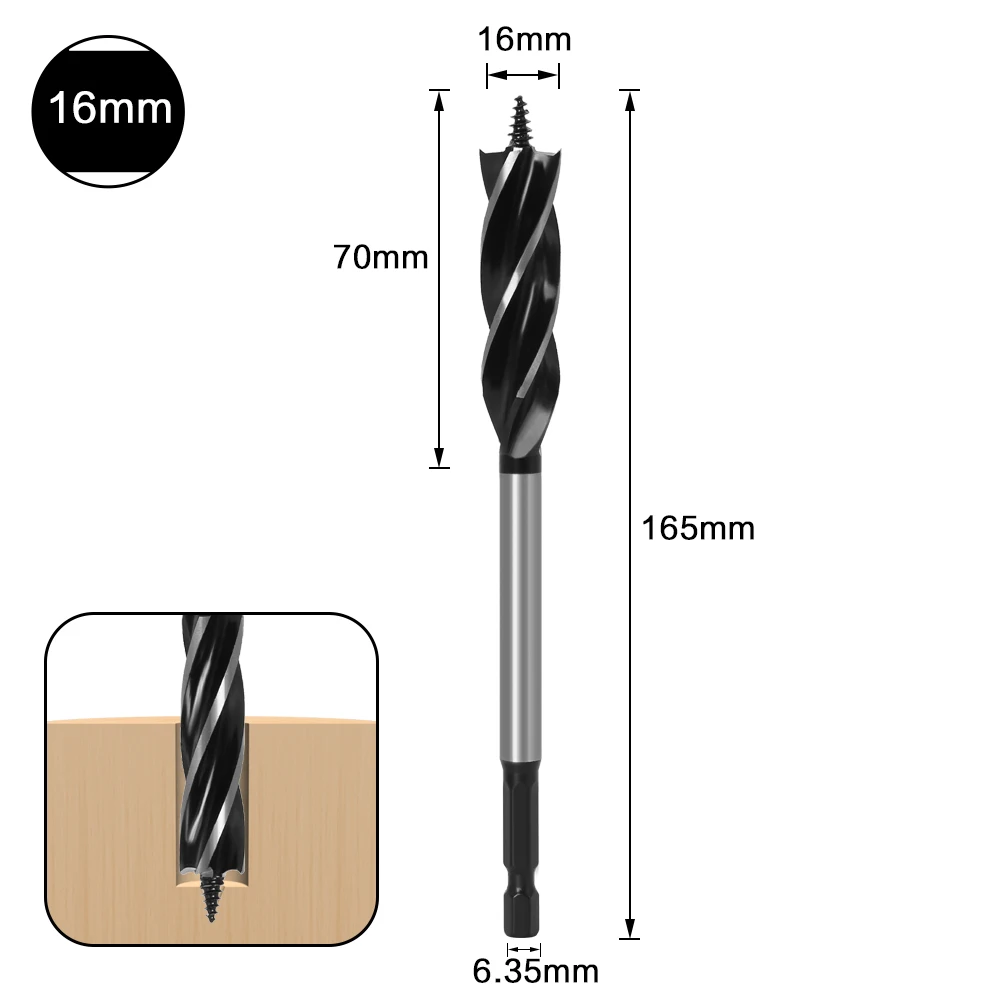 Precision Woodworking Auger Drill Bit Set, 10mm-35mm - Fast-Cutting Carpenter Tool