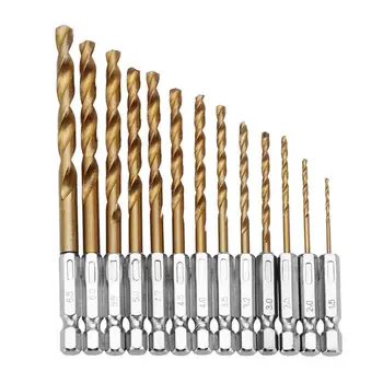 

13pcs/set HSS Titanium Coated Drill Bit Drilling Tools for Wood Hole Cutter