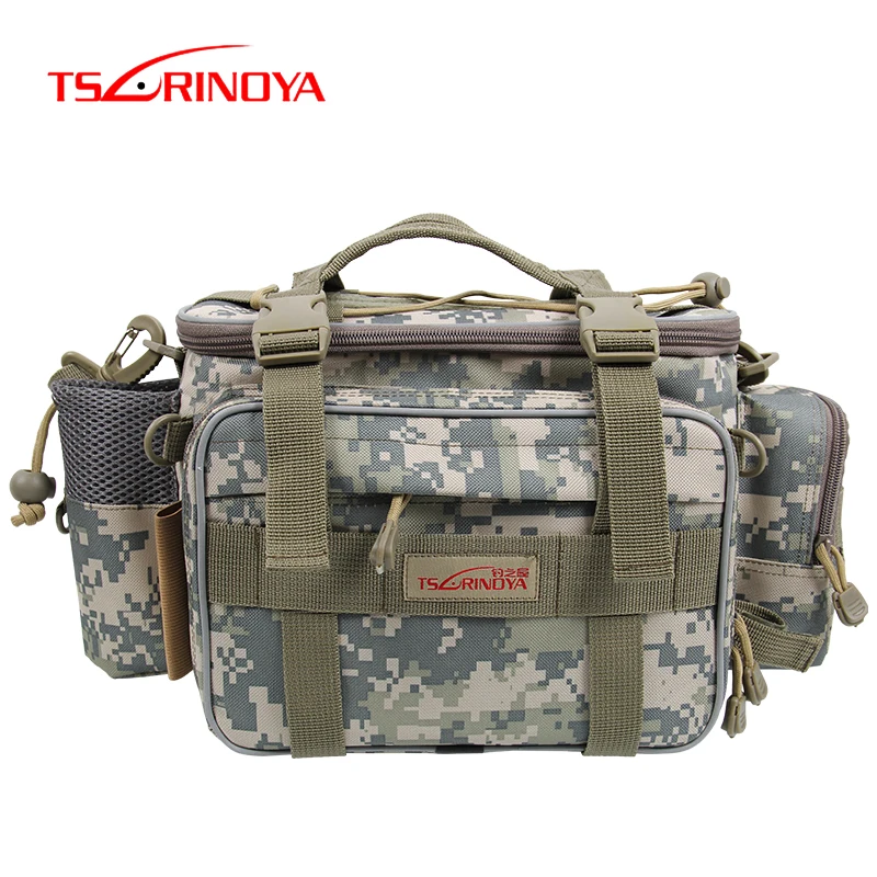 TSURINOYA Multifunction Fishing Bag Y7 19*15*40cm High Capacity Tackle Lure Shoulder Canvas Waist | Спорт и развлечения