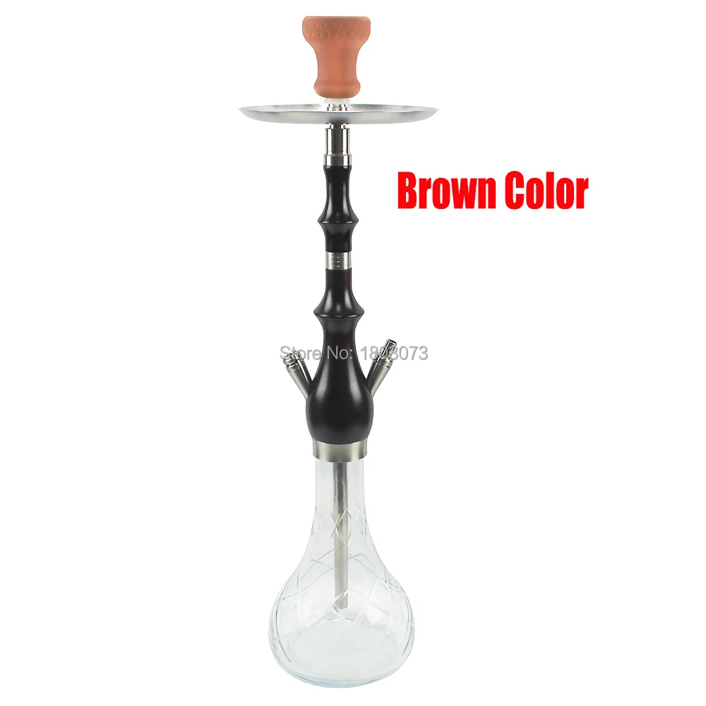 Woyu high quality thick glass chicha narguile accessories wooden handle single pipe brown wooden smoke hookah wood shisha