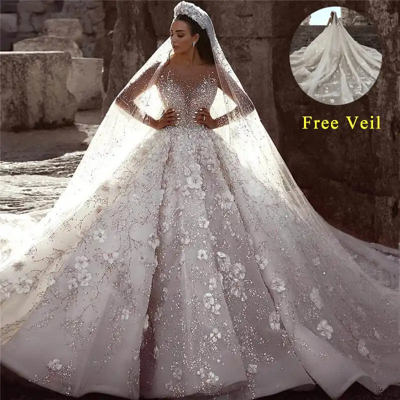 big lace wedding dress