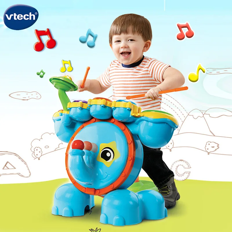 Vtech слон барабан Многофункциональный фунт игровой барабан Комплект детский музыкальный инструмент Раннее детство обучающая игрушка