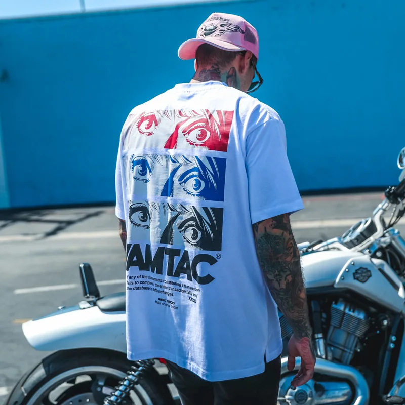 Футболка мужская хлопковая с мультяшным принтом глаза|Футболки| |