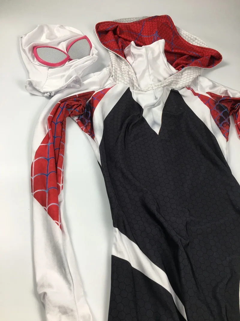 3D принт костюм паук Гвен Стэйси спандекс лайкра зентай человек паук костюм на Хэллоуин косплей Женский костюм паука анти-Веном Gwen woman