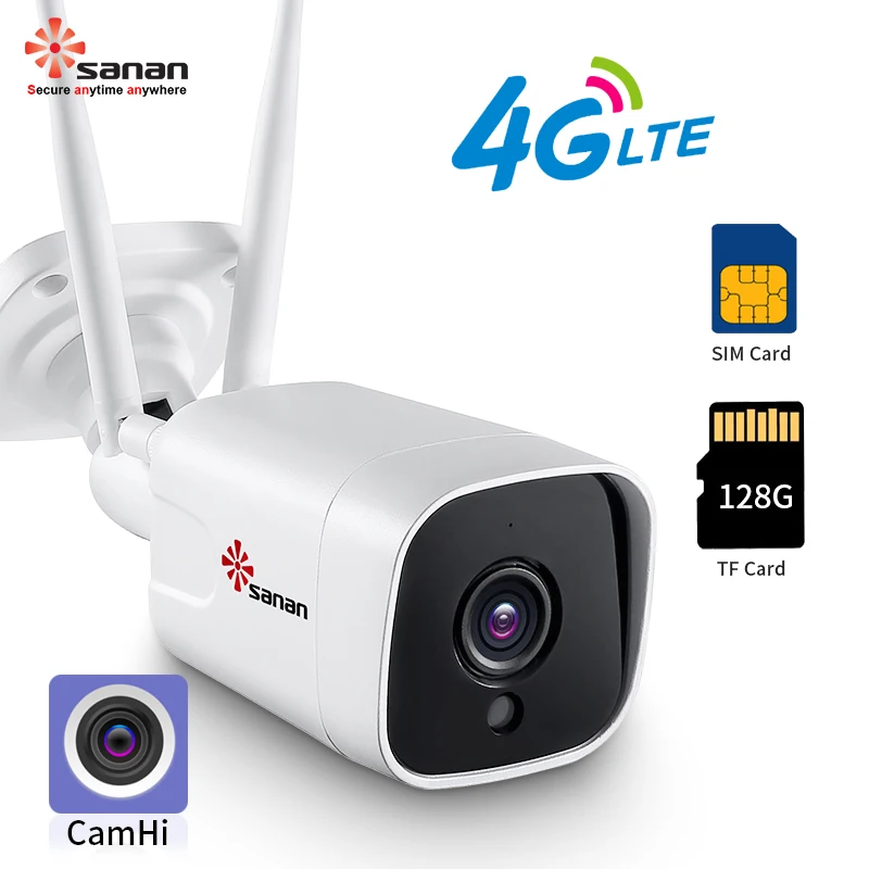 SANAN 5MP 2MP H.265 CCTV камера с sim-картой 4G камера IR 25M ночное видение беспроводная GSM камера безопасности